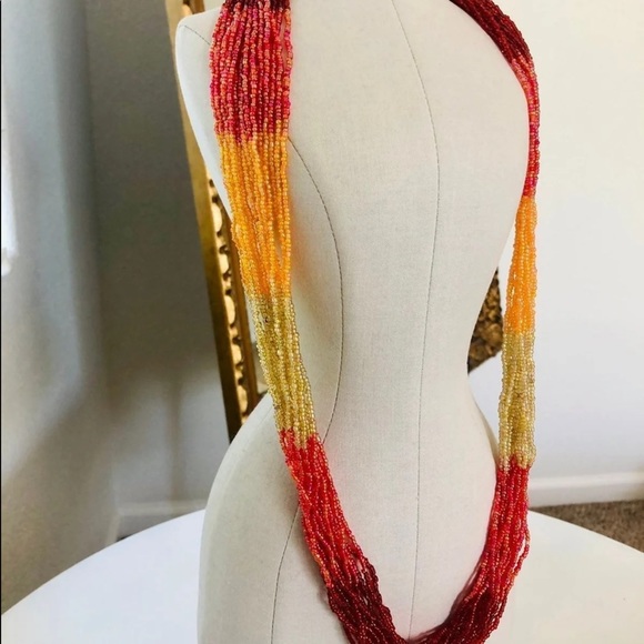 Vintage Sunset Ombré Bead Necklace - Picture 2 of 10